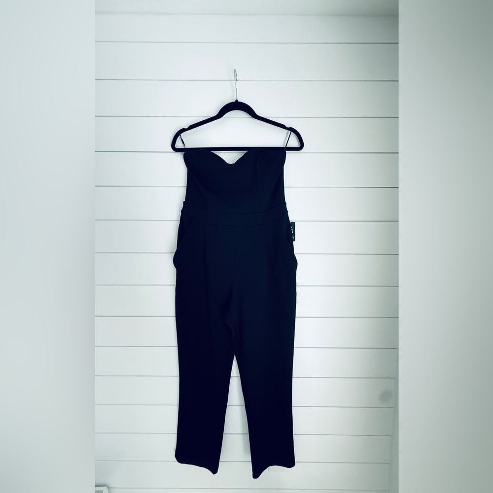 NWT-Express, Black Strapless~ Corset Jumpsuit, Size 8